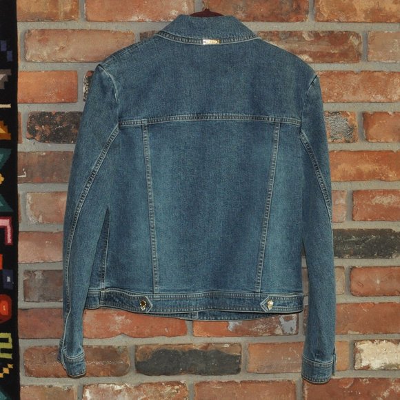 ST.JOHN SPORT by Marie Gray Denim Jean Jacket Pearl & GOLD Snap Buttons Sz- P - Picture 4 of 7